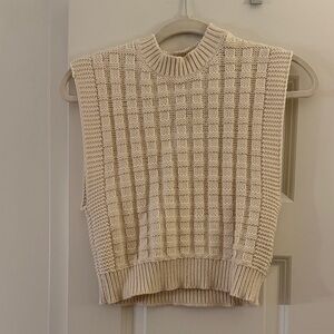 Madewell Cream Textured Sleeveless Sweater